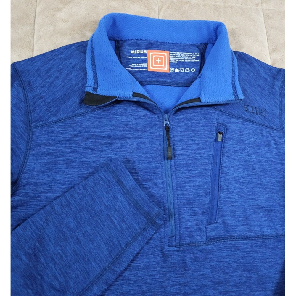 5.11 Tactical Quarter Zip Recon Pullover Mens M Blue Performance Stretch Shirt